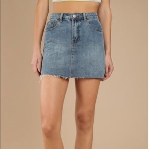 Medium Wash Denim Mini Skirt